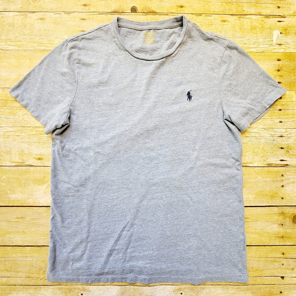 Polo Ralph Lauren Men's (100% Cotton) Custom Fit Short Sleeve Shirt in Blue Med